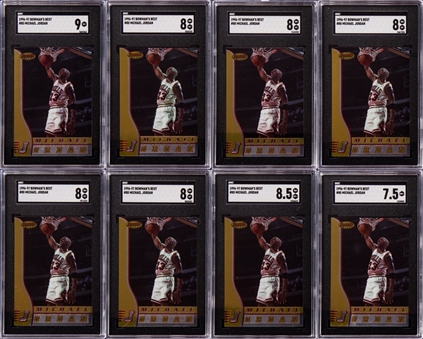 1996/97 Bowmans Best #80 Michael Jordan SGC-Graded Collection (8 Different) Featuring MINT 9 Example!